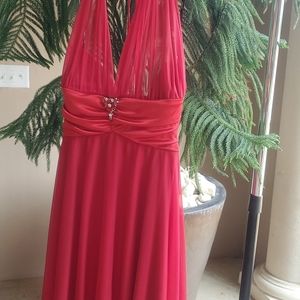 XOXO Halter Top Broach Mini Dress